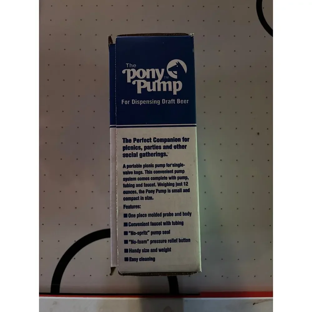 The pony pump for dispensing draft beer  New with package and manual